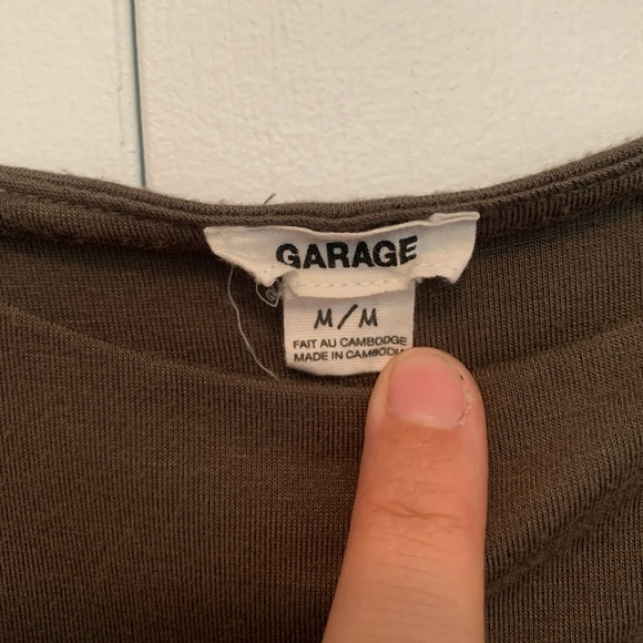 Garage Army Green Cropped Tank - Picture 2 of 2